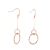 Gracee Fashion Jewellery: Delicate Rose Gold Tone and Crystal Elements Earrings with Linked Circles (4cm Drops) (GR40)R)