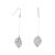 Gracee Fashion Jewellery: Delicate Silver 3D Leaf Earrings with Encased Crystal Elements (4.8cm Drops) (GR109)S)