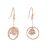 Gracee Fashion Jewellery: Delicate Rose Gold Circle and Triangle Earrings with Encased Swarovski Crystal Elements (3cm Drops) (GR101)R)