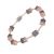  Gracee Fashion Jewellery: Elegant Bracelet with Silver Tubes, Rose Gold Squares and Blue Crystal Elements (GR70)B)