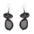 Statement Fashion Jewellery: Glossy Grey and Black Marbled Pebble Earrings (6.5cm x 2.5cm) (SB30)