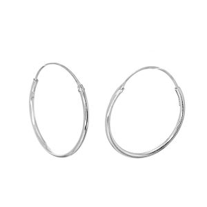 Sterling Silver Jewellery: Large Slender Hooped Earrings (6.5cm)