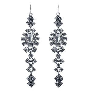 Silver Earrings with Crystal Detail