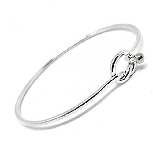 Sterling Silver Jewellery: Simple Design Knot Bangle 55/65mm (B16)